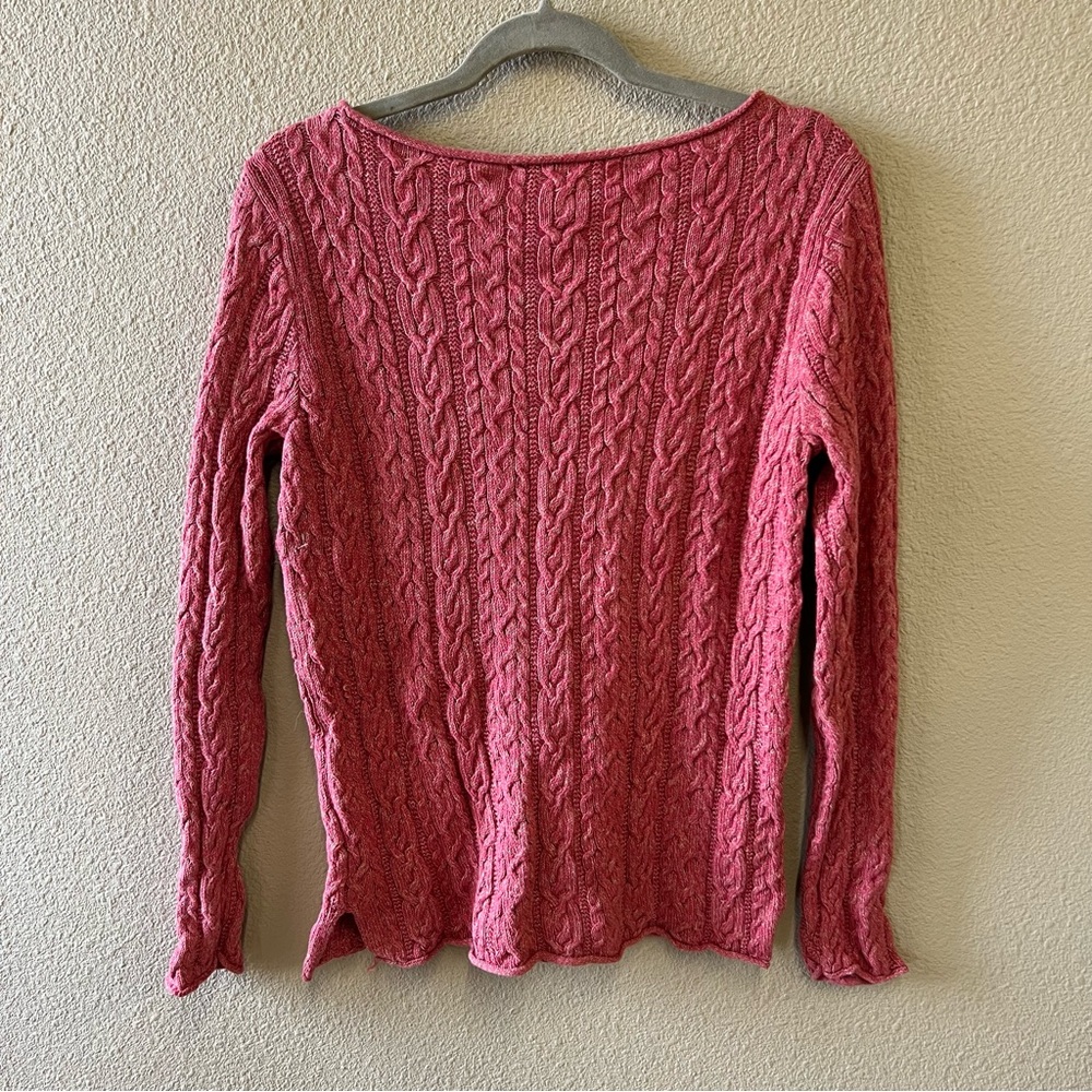 RALPH LAUREN heathered red cotton crew neck sweather.